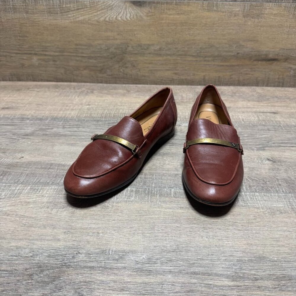 Vionic Evie Brown Leather Loafers Women's Size 6